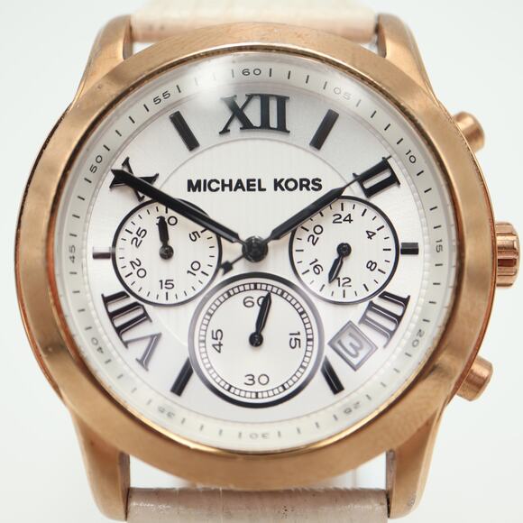 Michael Kors Cooper Chronograph Watch 40mm Rose Gold Tone Roman w New Battery main image 4